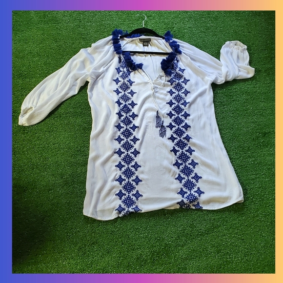 Chelsea & Theodore Tops - Beach Cover-up Embroidered